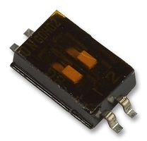 GDH02S04 - DIP / SIP Switch, 2 Circuits, Slide, Surface Mount, SPST, 24 VDC, 25 mA - TE CONNECTIVITY