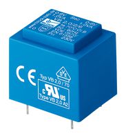 VB1.5/2/18 - PCB Transformer, EI 30 x 12.5, Encapsulated Safety Isolating, 230V, 2 x 18V, 1.5 VA, 50Hz / 60Hz - BLOCK