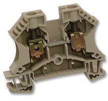 102030 WDU10 - DIN Rail Mount Terminal Block, 2 Ways, 18 AWG, 6 AWG, 16 mm², Screw, 57 A - WEIDMULLER