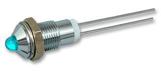 MC19020007 - LED Panel Mount Indicator, Blue, 4.4 VDC, 6 mm, 50 mA, 5 mcd, Not Rated - MULTICOMP PRO