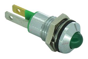 190403Z1 - LED Panel Mount Indicator, Satin Chrome Bezel, Green, 24 V, 8 mm, 18 mA, 29 mcd, IP67 - CML INNOVATIVE TECHNOLOGIES