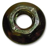 FLANGE NUTS M6  SERR - Flange Nut, Serrated, M6, Steel, Bright Zinc Plating, 50 Pack - DURATOOL