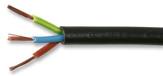 2183Y-0.50MMBLK - Multicore Cable, Flexible, Oval, Per M, Unscreened, 3 Core, 0.5 mm² - MULTICOMP PRO