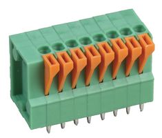 MC000006 - Wire-To-Board Terminal Block, 2.54 mm, 8 Ways, 26 AWG, 20 AWG, Push In - MULTICOMP PRO