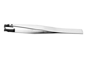 252.SA - Tweezer, General Purpose, Bent, Flat, Stainless Steel, Carbon Fibre Tip, 115 mm - IDEAL-TEK