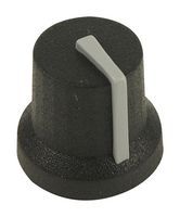 MC170844CR - Knob, Splined Shaft, 6 mm, Rubber, Round with Indicator Line, 16.2 mm, MC170CR Range - MULTICOMP PRO