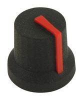 MC170853BR - Knob, D Shaft, 6 mm, Rubber, Round with Indicator Line, 16.2 mm, MC170CR Range - MULTICOMP PRO