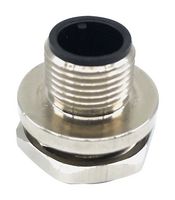 MPM12-SSP-3ARP - Sensor Connector, M12, Female, 3 Positions, Solder Socket, Straight Panel Mount - MULTICOMP PRO