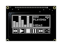 MCOB128064JX-WM - Graphic OLED, 128 x 64 Pixels, White on Black, 3V to 5V, I2C, Parallel, SPI, 75mm x 52.7mm - MIDAS