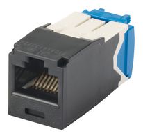 CJ6X88TGBL - Modular Connector, RJ45 Jack, 1 x 1 (Port), 8P8C, Cat6a, Cable Mount - PANDUIT