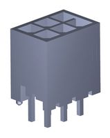 206832-0601 - Pin Header, Power, 3 mm, 2 Rows, 6 Contacts, Through Hole Straight, Micro-Fit+ 206832 - MOLEX
