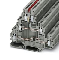 UT 2,5-3L-LA24RD/O-M - DIN Rail Mount Terminal Block, 6 Ways, 26 AWG, 12 AWG, 2.5 mm², Screw, 19 A - PHOENIX CONTACT