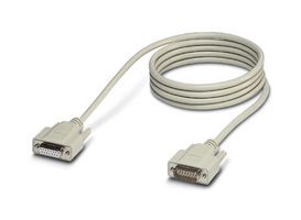 VS-15-DSUB-20-LI-1,0 - Computer Cable, D Subminiature Plug, 15 Way, D Subminiature Socket, 15 Way, 3.3 ft, 1 m, Grey - PHOENIX CONTACT