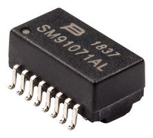 SM91071AL-E - Ethernet & LAN Transformer, 10/100 Base-T, 1 Port, 1:1, 350 µH, 1.5 kV, Surface Mount - BOURNS