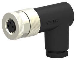 T4012008031-000 - Sensor Connector, M8, Female, 3 Positions, Screw Socket, Right Angle Cable Mount - TE CONNECTIVITY