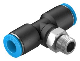 153109 - Pneumatic Fitting, Push-In T-Fitting, R1/8, 14 bar, 8 mm, PBT (Polybutylene Terephthalate), QST - FESTO