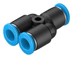 153372 - Pneumatic Fitting, Push-In Y-Fitting, 14 bar, 6 mm, PBT (Polybutylene Terephthalate), QSMY - FESTO