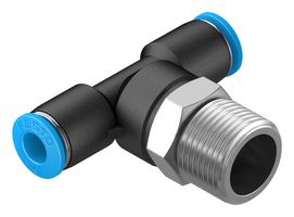QST-3/8-6 - Pneumatic Fitting, Push-In T-Fitting, R3/8, 14 bar, 6 mm, PBT (Polybutylene Terephthalate), QST - FESTO