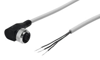 SIM-M12-3WD-2,5-PU - Sensor Cable, 90° M12 Receptacle, Free End, 5 Positions, 2.5 m, 8.2 ft - FESTO