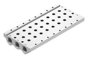 VABM-L1-14S-G14-8 - Manifold Rail, 8 Outlet, G1/4, VABM Series, VUVG-S14 Solenoid/G1/8 In-Line Valves - FESTO