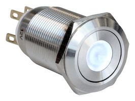 MPI005D28LSWH12 - Vandal Resistant Switch, MPI005, 19 mm, SPDT, Latching, Round - BULGIN LIMITED