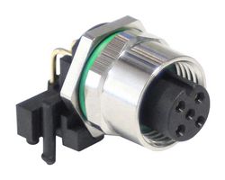 PXMBNI12RAF05APCM12 - Sensor Connector, PXM Series, M12, Female, 5 Positions, PCB Socket, Right Angle Panel Mount - BULGIN LIMITED