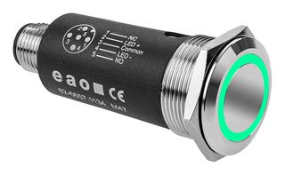 82-6657.1134 - Vandal Resistant Switch, Series 82, 22 mm, SPST-NO, SPST-NC, Momentary, Round Flush - EAO