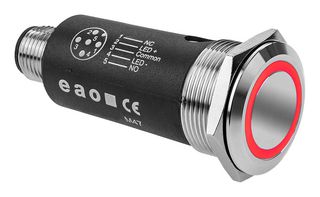 82-6657.2114 - Vandal Resistant Switch, Series 82, 22 mm, SPST-NO, SPST-NC, Maintained, Round Flush - EAO