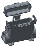 T1629163125-000 - Heavy Duty Connector, Base, Bulkhead Mount, Side Entry, Aluminium Alloy Body, 1 Lever - TE CONNECTIVITY