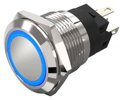 82-5551.1123 - Vandal Resistant Switch, 82 Series, 19 mm, SPDT, Momentary, Round Flat - EAO