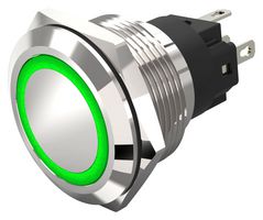 82-6551.1136 - Vandal Resistant Switch, 82 Series, 22.3 mm, SPDT, Momentary, Round Flat - EAO