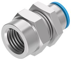 190656 - Push-In Fitting, Bulkhead,, G3/8, 6 bar, 6 mm Outer Dia Tube, Brass - FESTO