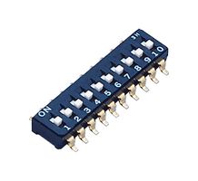 CFS-1002TB - DIP / SIP Switch, 10 Circuits, Slide, Surface Mount, 10PST-NO, 6 V, 100 mA - NIDEC COPAL ELECTRONICS