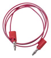 BU-2020-A-12-2 - Banana Test Lead, 4mm Stackable Banana Plug, 4mm Stackable Banana Plug, 12 ", 304.8 mm, Red, 5 A - MUELLER ELECTRIC