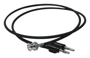 BU-5070-B-24-0 - BNC Breakout, BNC Plug, 4mm Stackable Dual Banana Plug, 24 ", 609.6 mm, Black - MUELLER ELECTRIC