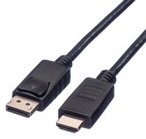 11.44.5780 - Audio / Video Cable Assembly, DisplayPort Plug, HDTV Plug, 3.3 ft, 1 m, Black - ROLINE