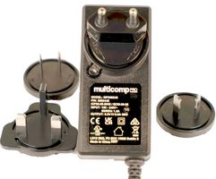 MP009246 - AC/DC Power Supply, ITE, 1 Output, 36 W, 12 VDC, 3 A - MULTICOMP PRO