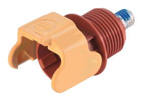 09930010126 - Heavy Duty Connector, Red/Yel, M8 Bolt, Base, Bulkhead Mount, Top Entry, Nylon (Polyamide) Body - HARTING