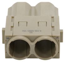 MP009475 - Heavy Duty Connector, MP-HM INSERTS, Module, 2 Contacts, Plug, Crimp Pin - Contacts Not Supplied - MULTICOMP PRO