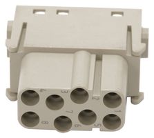 MP009504 - Heavy Duty Connector, MP-HM INSERTS, Module, 8 Contacts, Receptacle - MULTICOMP PRO