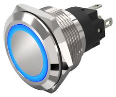 82-6551.2123 - Vandal Resistant Switch, 82 Series, 22 mm, SPDT, Maintained, Round Flat Flush, Natural - EAO