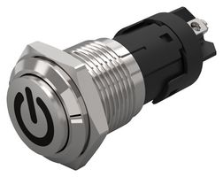 82-4162.1000.B002 - Vandal Resistant Switch, Standby, 82 Series, 16 mm, SPDT, Momentary, Round Raised Flat Flush - EAO