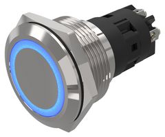 82-6152.2124 - Vandal Resistant Switch, 82 Series, 22 mm, SPDT, Maintained, Round Flat Flush, Natural - EAO