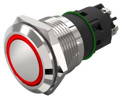 82-5152.11A4 - Vandal Resistant Switch, 82 Series, 19 mm, SPDT, Momentary, Round Flat Flush, Natural - EAO