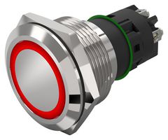 82-6152.11A4 - Vandal Resistant Switch, 82 Series, 22 mm, SPDT, Momentary, Round Flat Flush, Natural - EAO