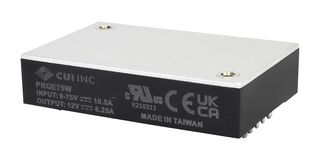 PRQE75W-E12-S15-D - Isolated Through Hole DC/DC Converter, ITE & Railway, 75 W, 1 Output, 15 V, 5 A - CUI