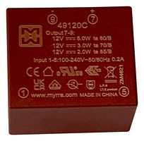 49120C - AC/DC PCB Mount Power Supply (PSU), ITE, Household & Transformers, 1 Output, 5 W, 12 VDC, 420 mA - MYRRA
