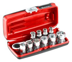 RXPICOPB - Socket Set, 10 x 1/4" Metric, 6 Point, 5.5/6/7/8/9/10/11/12/13/14mm R.HX Hex Sockets, R.180H Ratchet - FACOM