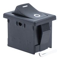 R1966ABLKBLKGR - Rocker Switch, On-Off, SPST, Non Illuminated, Panel Mount, Black, R1966 Series - E-SWITCH