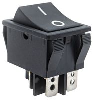 R5ABLKBLKFF0 - Rocker Switch, On-Off, DPST, Illuminated, Panel Mount, Black, R5 Series - E-SWITCH